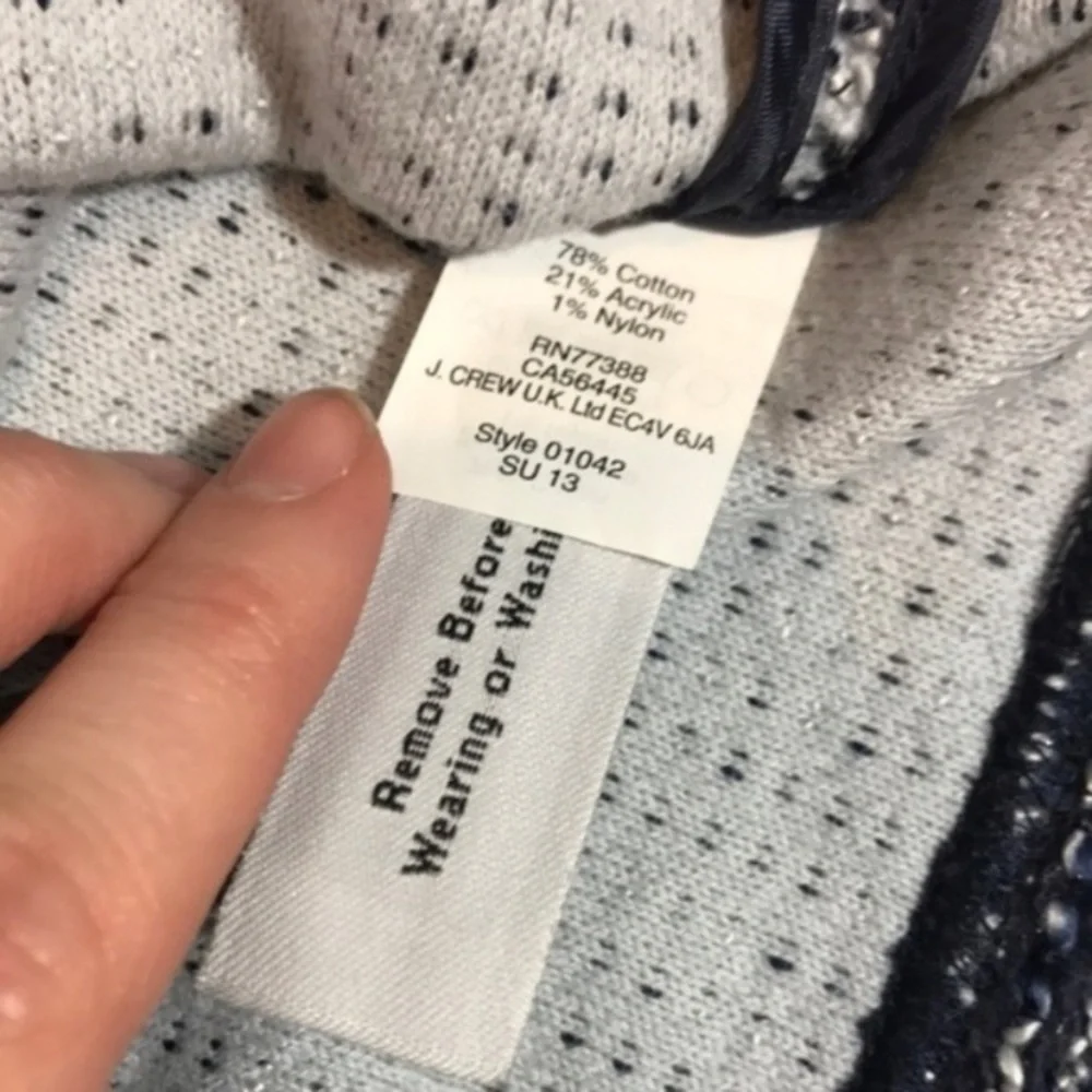 J.Crew blue tweed zip blazer jacket